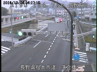 松本市渚・落合橋（長野方向）の道路状況