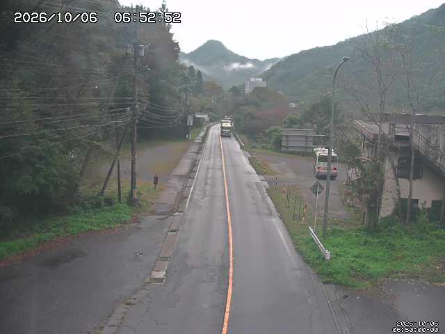 国道254号 鹿教湯の道路状況
